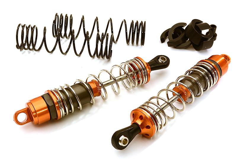 C28476ORANGE Machined 90mm Front Alloy Shocks for Traxxas 1/10 Stampede, Rustler & Slash - Image 1