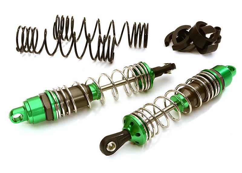 C28477GREEN Machined 100mm Rear Alloy Shocks for Traxxas 1/10 Stampede, Rustler & Slash - Image 1