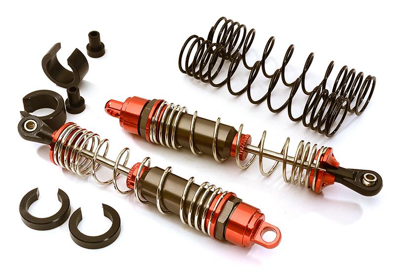 C28477RED Machined 100mm Rear Alloy Shocks for Traxxas 1/10 Stampede, Rustler & Slash - Image 1