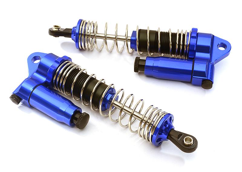 C28479BLUE GTX2 Rear 100mm Piggyback Shocks for Traxxas 1/10 Stampede, Rustler & Slash - Image 1