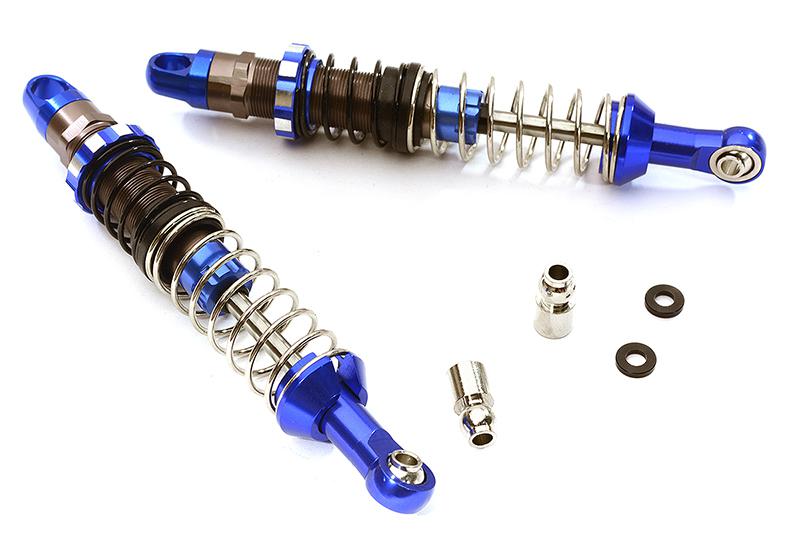 C28481BLUE 100mm Billet Machined Alloy Shocks for Axial 1/10 SCX-10, SCX10 II & SCX10 III - Image 1