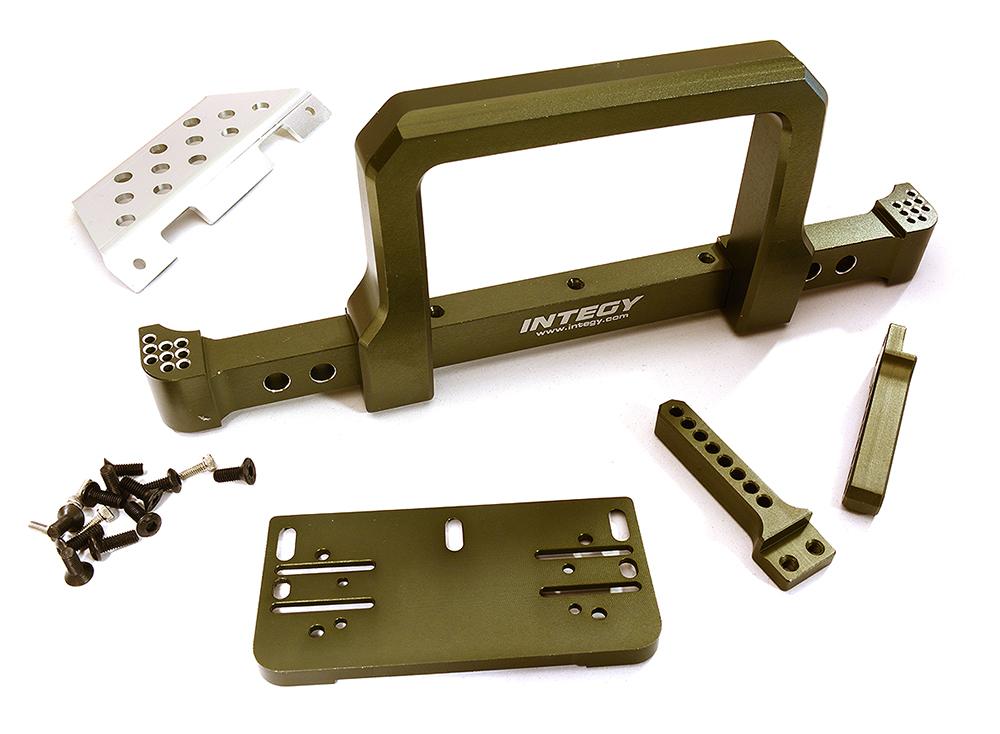 C28483GUN Realistic Front Alloy Bumper w/ Motorized Winch Mount for Traxxas TRX-4 Defender - Image 1