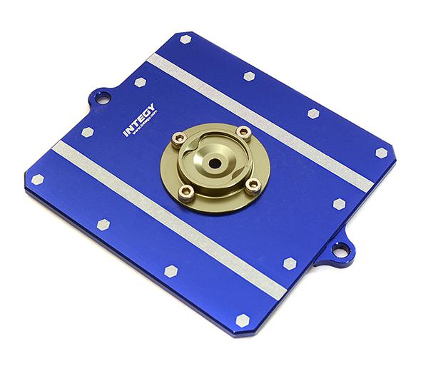 C28499BLUE CNC Machined Alloy Fuel Cell Cover for Axial 1/10 Scale Yeti Rock Racer - Image 1