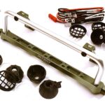 Realistic Roof Top 5 LED Light Bar Cage 148x41mm for 1/10 Scale Crawler