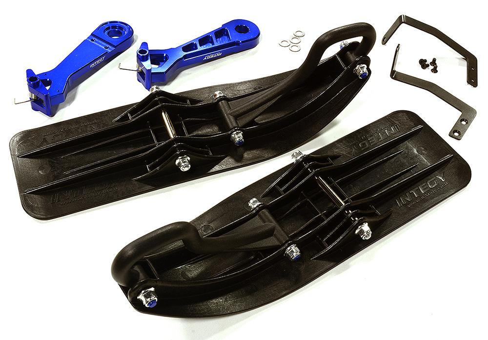 C28550BLUE Front Sled Ski Attachment Set for Traxxas X-Maxx (for RWD Operation) - Image 1