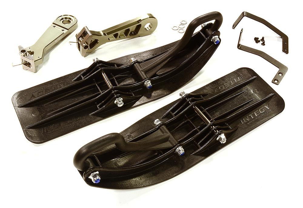C28550GREY Front Sled Ski Attachment Set for Traxxas X-Maxx (for RWD Operation) - Image 1