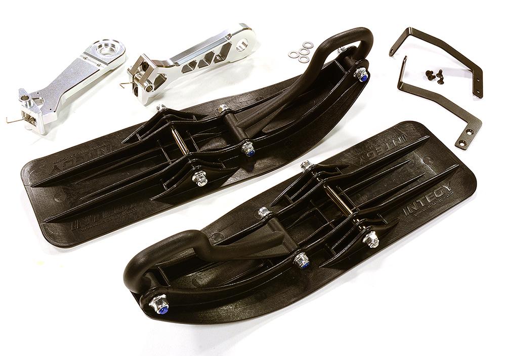 C28550SILVER Front Sled Ski Attachment Set for Traxxas X-Maxx (for RWD Operation) - Image 1