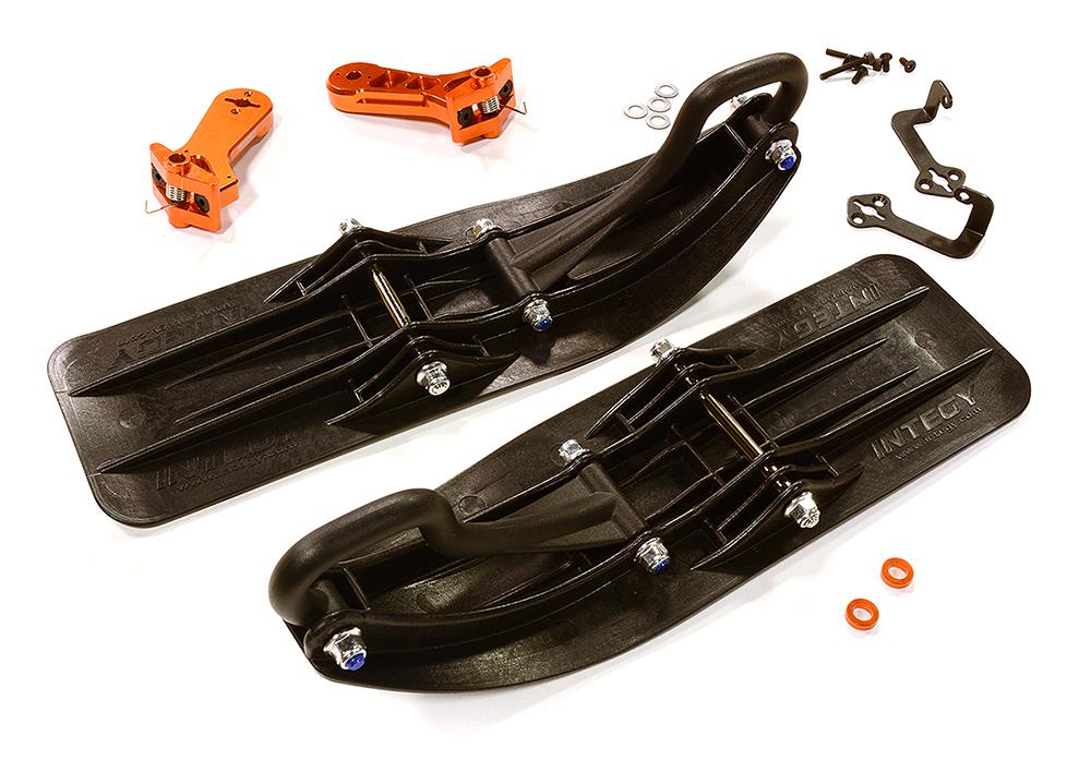 C28551ORANGE Front Sled Ski Attachment Set for Traxxas 1/7 Unlimited Desert Racer (for RWD) - Image 1
