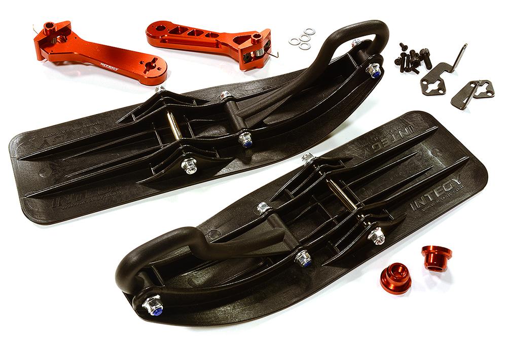 C28552RED Front Sled Ski Attachment Set for Axial 1/8 Yeti XL (for RWD Operation) - Image 1