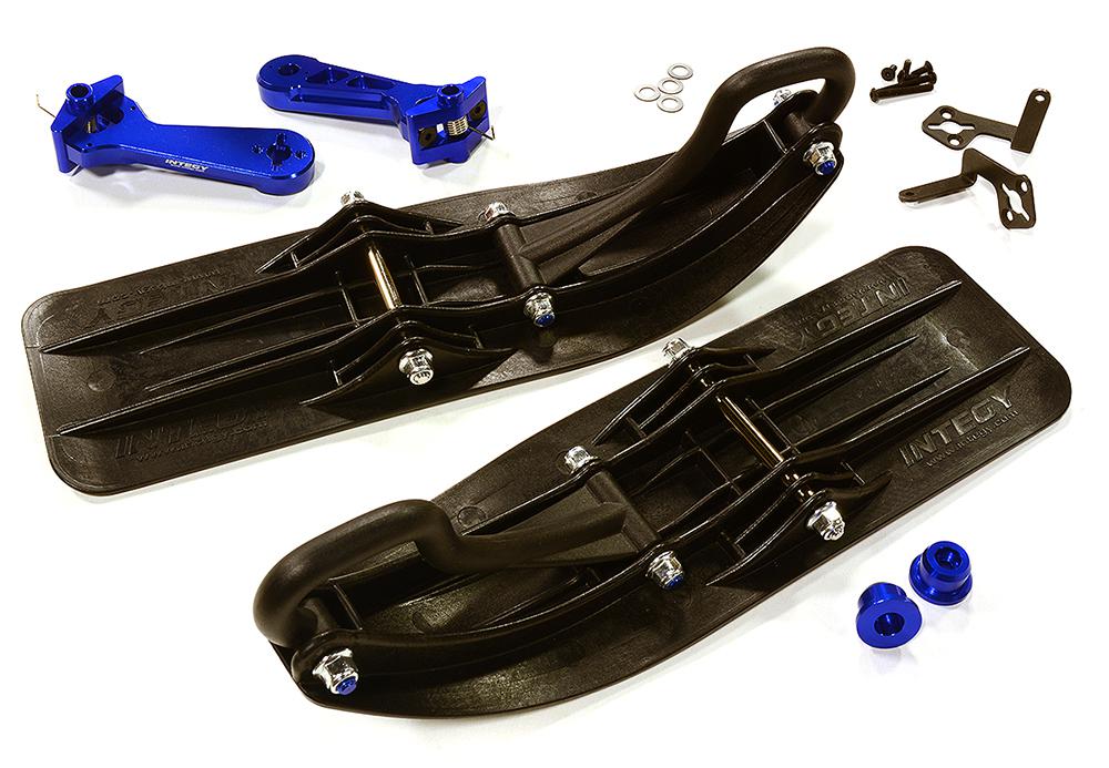 C28553BLUE Front Sled Ski Attachment Set for Traxxas 1/10 E-Revo 2.0 (for RWD Operation) - Image 1