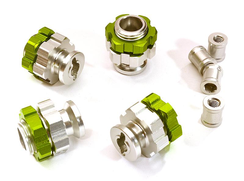 C28569GREEN Billet Machined 17mm Wheel Adapters (4) for Traxxas 1/10 Stampede 4X4 - Image 1