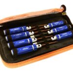 7pcs Mini Tool Set, 1.5, 2.0, 2.5mm Allen + 4.5, 5.5 Socket + Screw Driver Tips