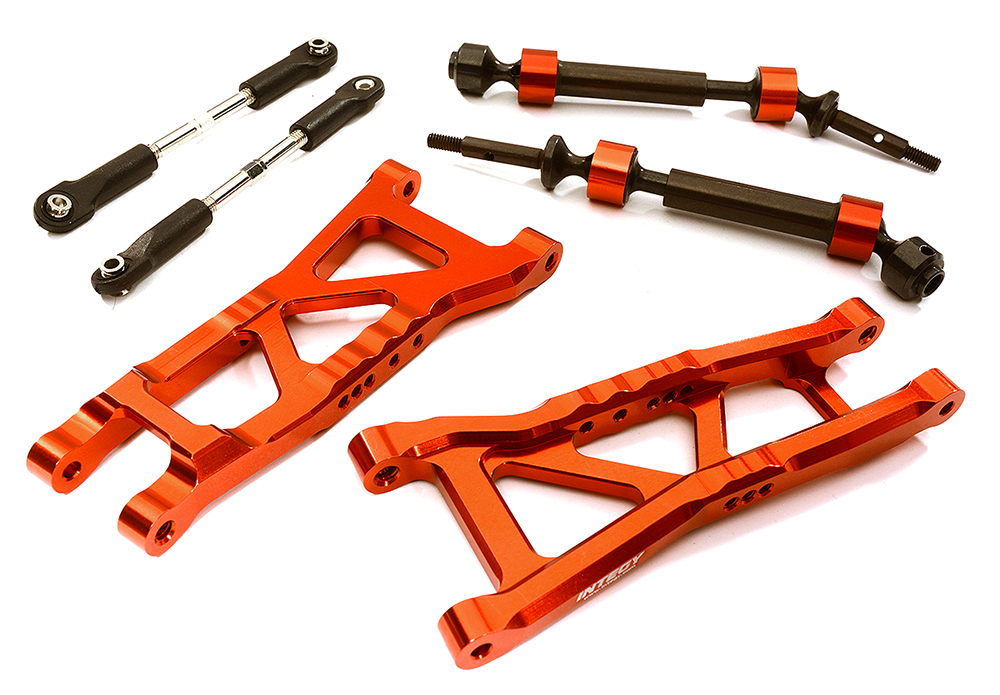 C28573RED Billet Extended Rear Suspension Kit+Drive Shafts for Traxxas 1/10 Slash 2WD 2555 - Image 1