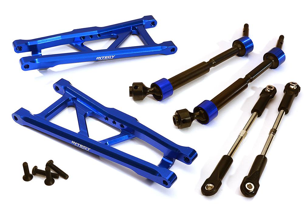 C28577BLUE Extended Rear Suspension Kit+Drive Shafts for 1/10 Stampede 2WD 1591 3641A 3655X - Image 1