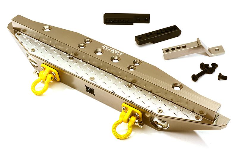 C28579GREY Realistic Rear Alloy Bumper for Traxxas TRX-4 w/ 43mm Mount - Image 1