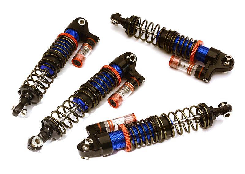 C28580BLUE Adjustable Rebound Piggyback Shock (4) for Traxxas TRX-4 Scale & Trail Crawler - Image 1