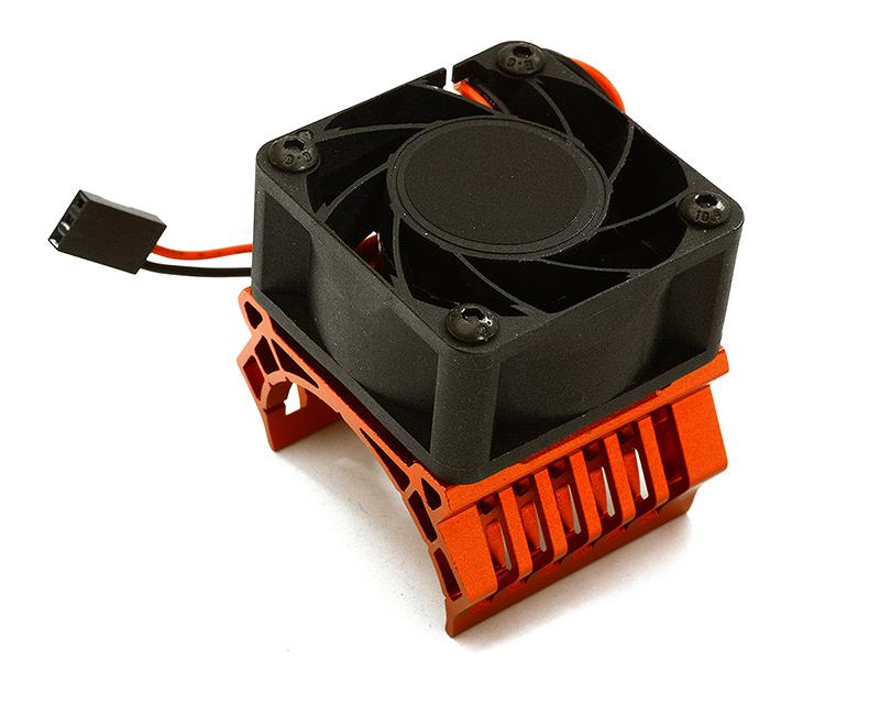 C28598RED 36mm Motor Heatsink+40x40mm Cooling Fan 17k rpm for Most 1/10 On-Road & Off-Road - Image 1