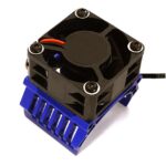 High-Speed 42mm Blue Motor Heatsink with 40x40mm Cooling Fan for 1/10 RC Cars