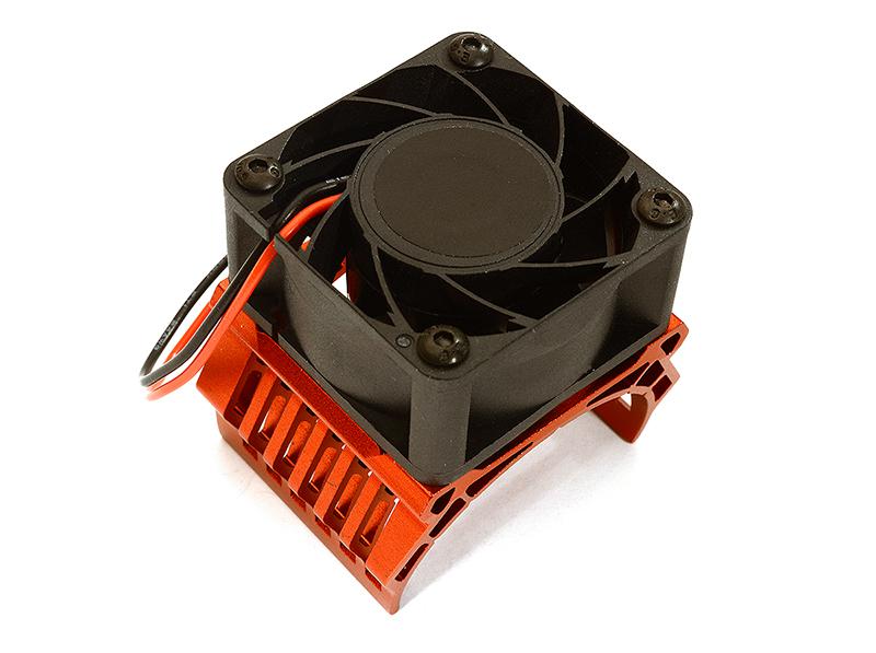 C28604RED 42mm Motor Heatsink+40x40mm Cooling Fan 17k rpm for 1/10 Summit & E-Revo - Image 1