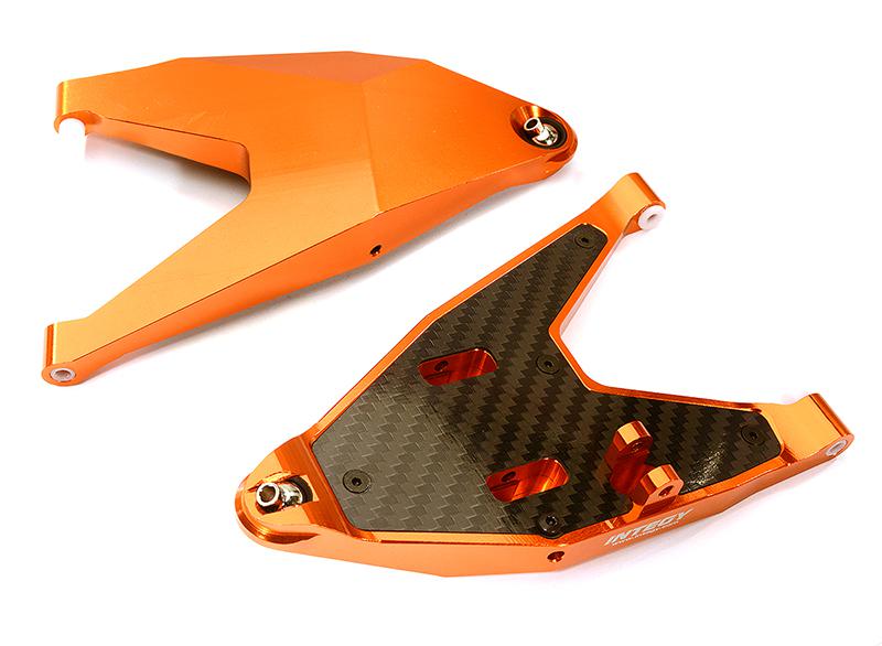 C28607ORANGE Machined Front Lower Suspension Arms for Traxxas 1/7 Unlimited Desert Racer 8533 - Image 1