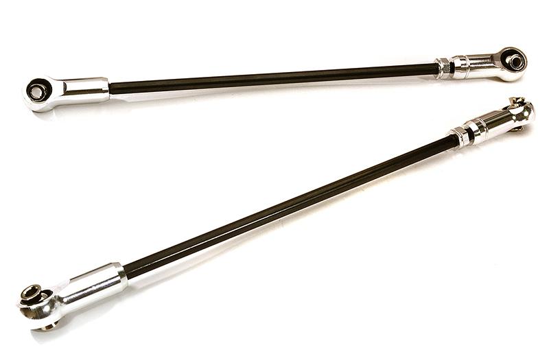 C28620SILVER Alloy Rear Upper Adjustable Suspension Links for 1/7 Unlimited Desert Racer 8542 - Image 1