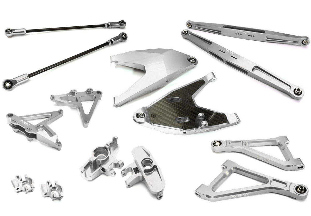 C28629SILVER Billet Machined Alloy Suspension Kit for Traxxas 1/7 Unlimited Desert Racer - Image 1
