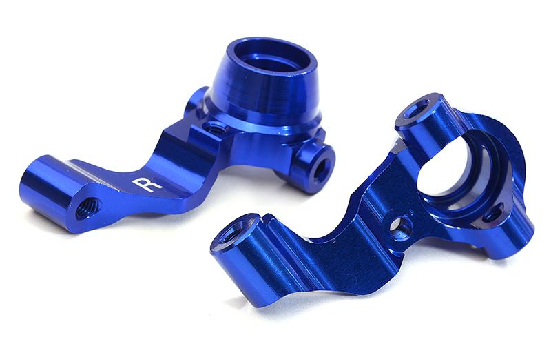 C28635BLUE Billet Machined Alloy Steering Knuckles for Tamiya 1/10 M-07 - Image 1