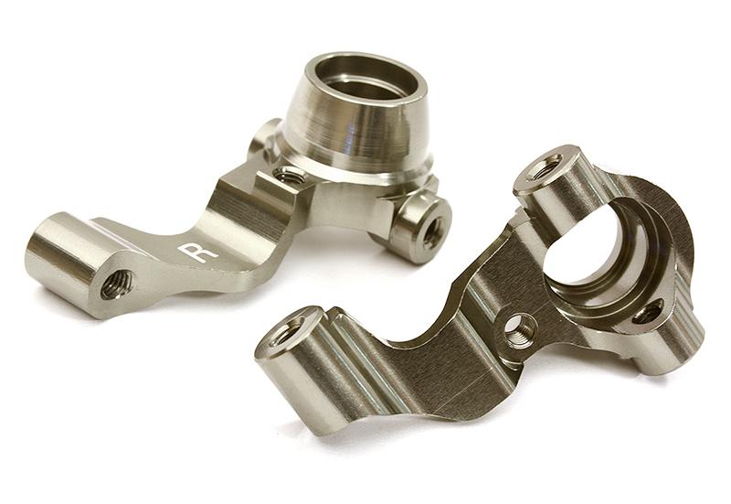 C28635GREY Billet Machined Alloy Steering Knuckles for Tamiya 1/10 M-07 - Image 1