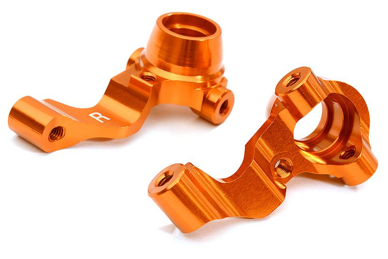 C28635ORANGE Billet Machined Alloy Steering Knuckles for Tamiya 1/10 M-07 - Image 1
