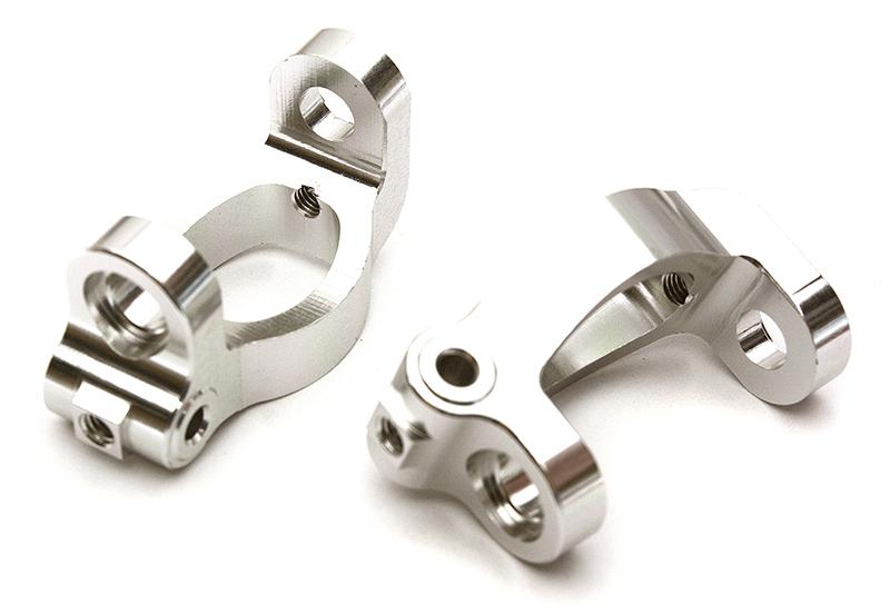 C28636SILVER Billet Machined Alloy Caster Blocks for Tamiya 1/10 M-07 - Image 1