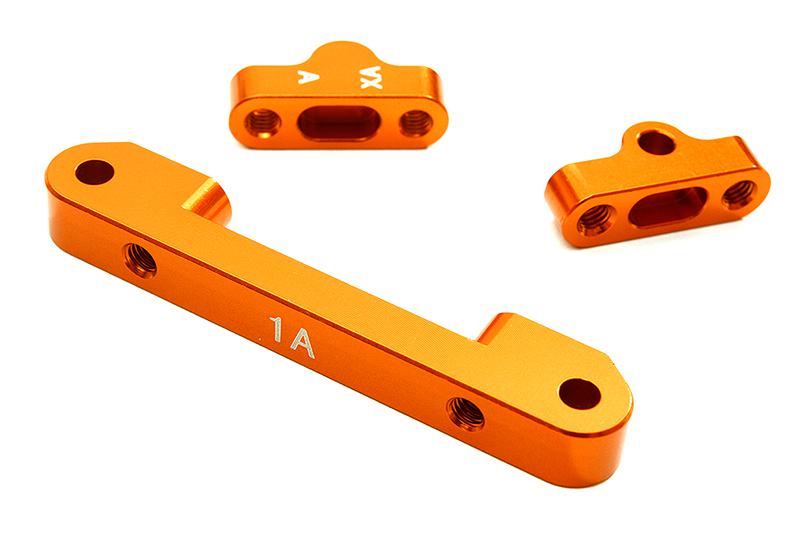 C28639ORANGE Billet Machined Alloy Front Suspension Mount Set for Tamiya 1/10 TA07 PRO - Image 1