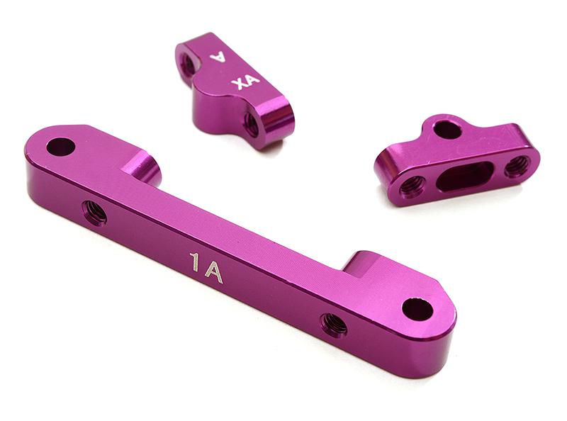 C28639PURPLE Billet Machined Alloy Front Suspension Mount Set for Tamiya 1/10 TA07 PRO - Image 1