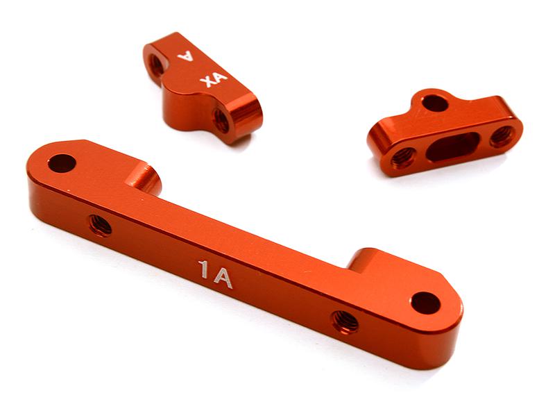 C28639RED Billet Machined Alloy Front Suspension Mount Set for Tamiya 1/10 TA07 PRO - Image 1