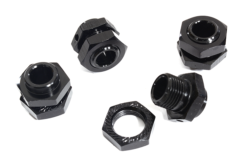 C28667BLACK Billet Machined 17mm Wheel Adapters for Arrma Kraton 6S BLX Brushless AR310484 - Image 1