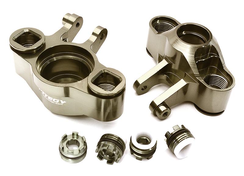 C28681GREY Billet Machined Steering Knuckles for Traxxas 1/10 E-Revo 2.0 8635 - Image 1