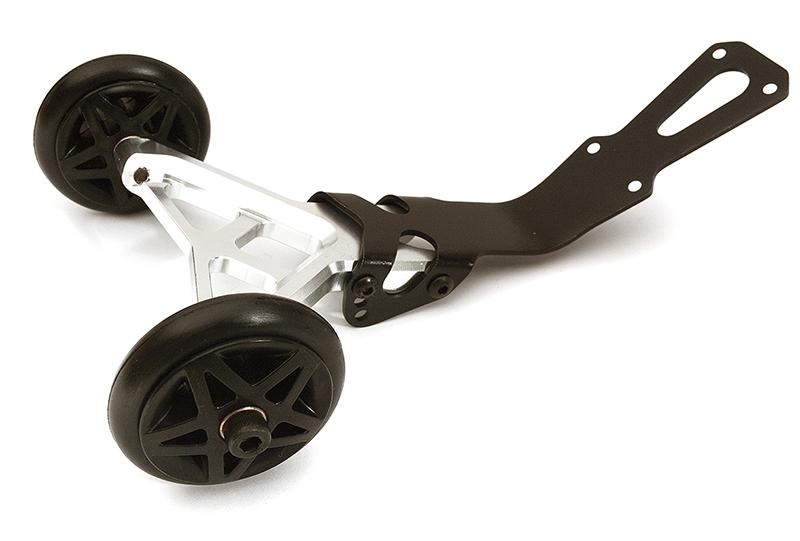 C28689SILVER Billet Machined Wheelie Bar for Traxxas 1/10 Rustler 4X4 - Image 1