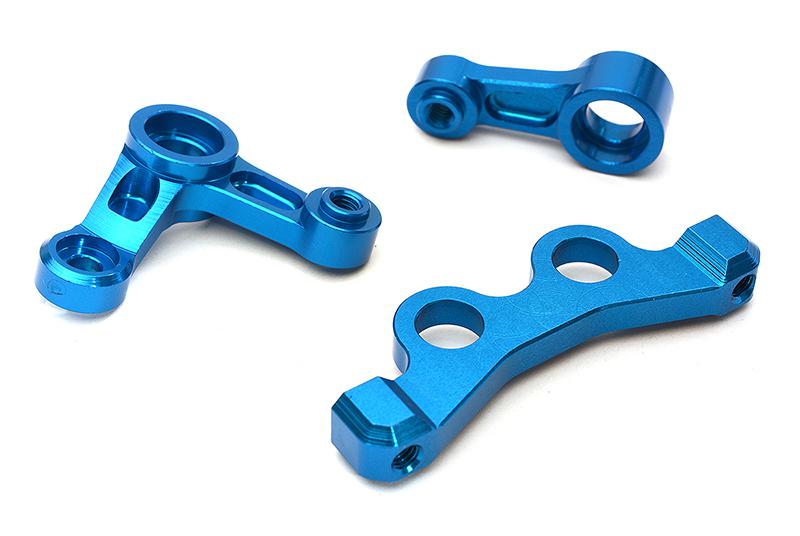 C28690LIGHTBLUE Billet Machined Alloy Steering Bellcrank for Tamiya 1/10 M-07 - Image 1