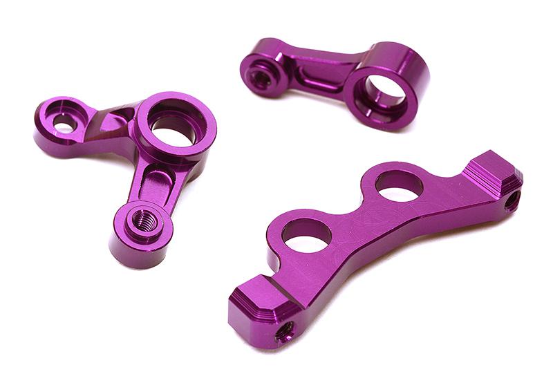 C28690PURPLE Billet Machined Alloy Steering Bellcrank for Tamiya 1/10 M-07 - Image 1