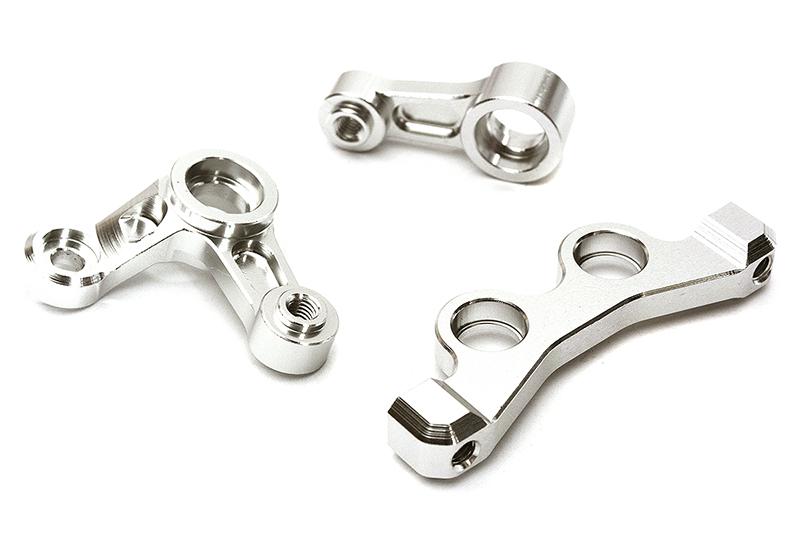 C28690SILVER Billet Machined Alloy Steering Bellcrank for Tamiya 1/10 M-07 - Image 1