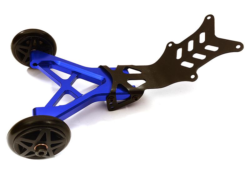 C28691BLUE Billet Machined Wheelie Bar for Traxxas T-Maxx Monster Truck - Image 1