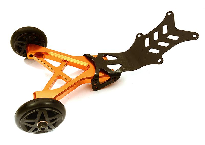 C28691ORANGE Billet Machined Orange Wheelie Bar for Traxxas T-Maxx Monster Truck - Image 1