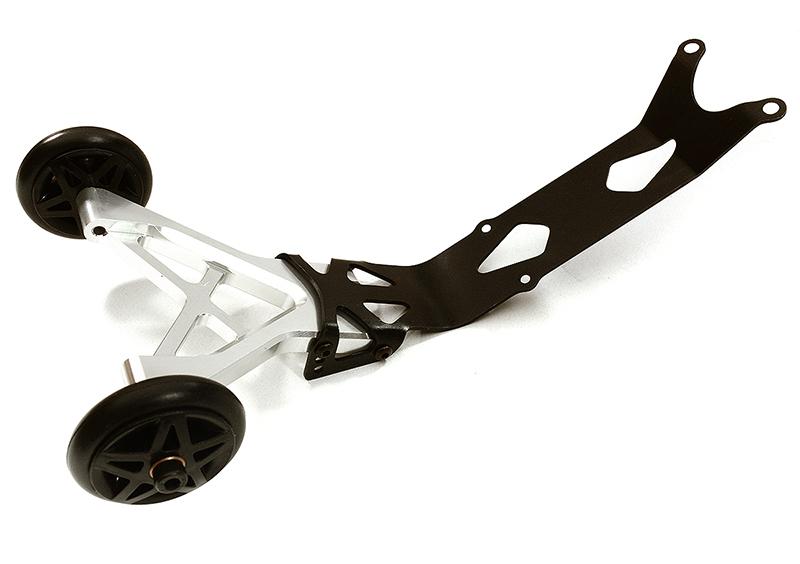 C28695SILVER Billet Machined Wheelie Bar for Traxxas 1/10 E-Revo 2.0 - Image 1
