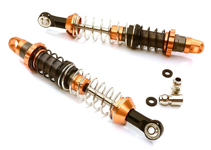 C28700ORANGE 90mm Billet Machined Alloy Shocks for Axial 1/10 SCX-10, SCX10 II & SCX10 III - Image 1