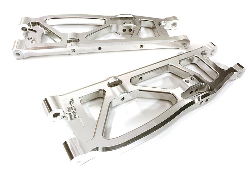 C28732SILVER Billet Machined Rear Lower Suspension Arm for Arrma 1/8 Kraton 6S BLX AR330249 - Image 1