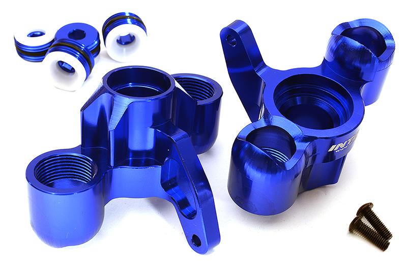 C28734BLUE Billet Machined Steering Knuckles for Arrma 1/8 Kraton 6S BLX AR330505 - Image 1