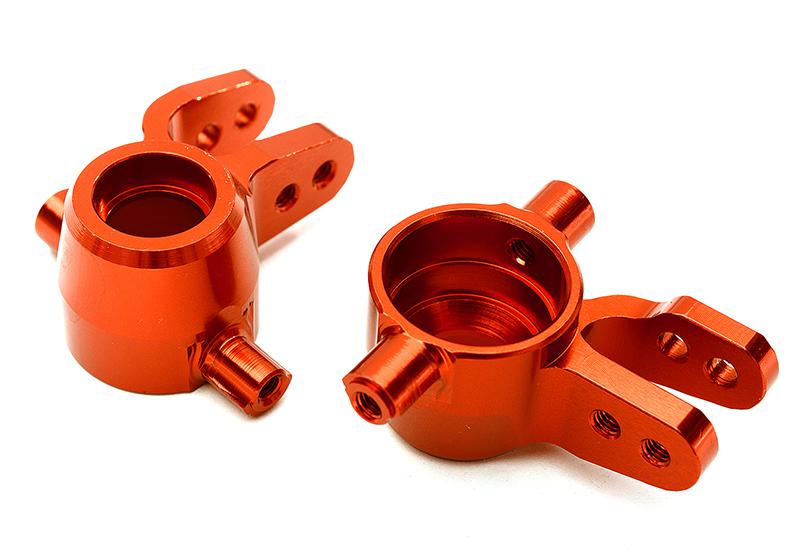 C28741RED Billet Machined Steering Knuckles for Traxxas 1/10 Rustler 4X4 6837 - Image 1