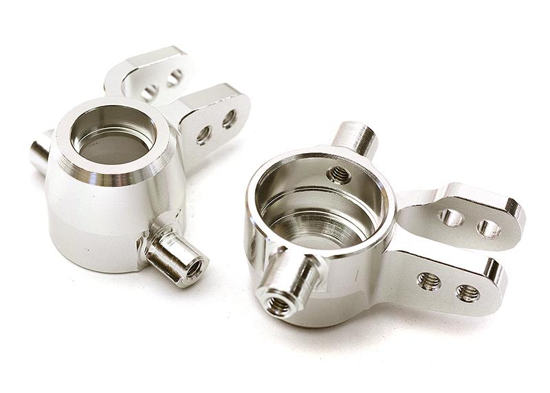 C28741SILVER Billet Machined Steering Knuckles for Traxxas 1/10 Rustler 4X4 6837 - Image 1