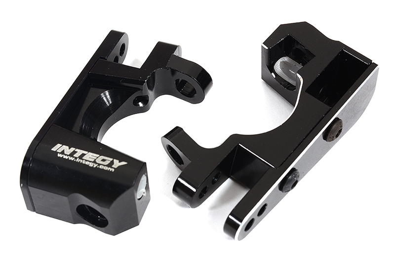 C28743BLACK Billet Machined Alloy Caster Blocks for Traxxas 1/10 Rustler 4X4 - Black 6832 - Image 1