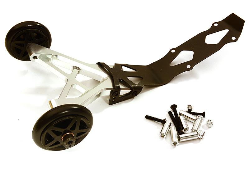 C28754SILVER Billet Machined Wheelie Bar for Traxxas 1/10 Revo & E-Revo (-2017) - Image 1