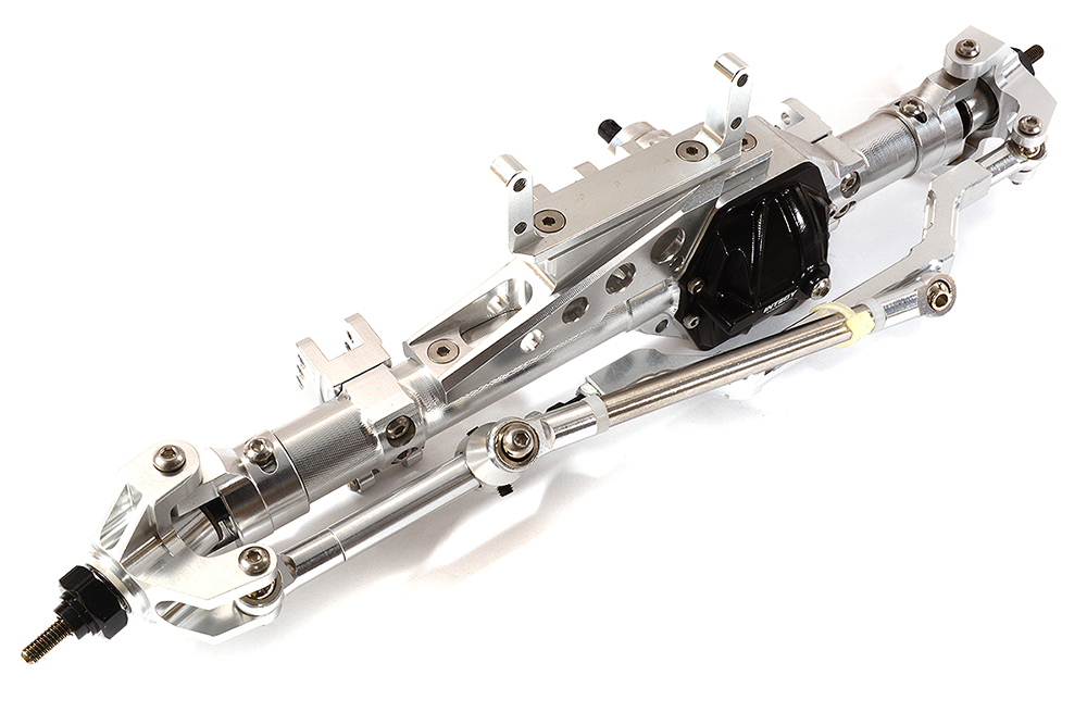 C28761SILVER Billet Machined Complete Front Axle Assembly for Axial 1/10 Wraith 2.2 - Image 1